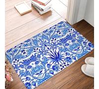 CWCMZDH William Morris Jacinto de Impresión, Azul Cobalto y Blanco Antideslizante Estera Estera en el Piso de la Cocina de la Entrada de la Casa Habitación de Bandolero Esteras