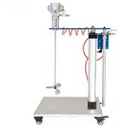 CWCQGH Mezcladora neumática de Pintura de 30 galones, agitador Elevador automático con Soporte de Altura Ajustable, Cuchilla de aleación de Aluminio Duradera para una Mezcla efi,Stainless Steel Blade