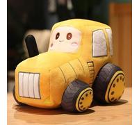 CWDRDX Kawaii Tractor Car Modelo de Peluche Juguete Colorido Muñecas de Coche rellenas Almohada de Peluche Bus en Forma de cojín Niños Niños Regalo-30cm, Amarillo