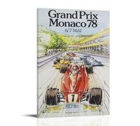 CWDRHD Grand Prix Monaco 1978 - Formula One F1 - Póster decorativo moderno ultra transparente para pared, decoración artística exquisita adecuada para oficina, sala de estar y habitación, estilo marco