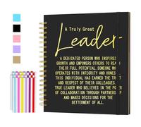 CWEGSJ Leader Gift - Álbum de fotos en blanco para gerente, jefe, miembro del equipo, líder, álbum de recortes inspirador, regalos de agradecimiento al líder (negro, 10 x 10)