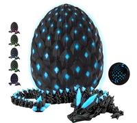 CWENDANER Huevo de dragón sorpresa con dragón en el interior de juguete de dragón impreso en 3D, regalo creativo de decoración de escritorio para adultos y niños (azul brillante)