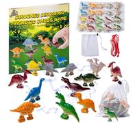 CWENDANER Juego de ajedrez magnético de dinosaurios para niños a partir de 3, 6, 9, 12 años, 20 piezas, juego de estrategia con piedras magnéticas, anillo de cuerda y bolsa, regalo para cumpleaños