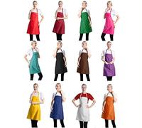 CWFUN Delantales a granel para mujeres y hombres, unisex, impermeable, para cocinar, hornear, cocina, restaurante, manualidades, pintura, delantales, para niñas, multicolor, 12 colores mezclados