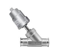 CWHHTVBI Válvula de Asiento en ángulo de instalación rápida neumática de Acero Inoxidable DN50, válvula de Asiento Normalmente Cerrada, Sellado de PTFE(Open-Double Acting)