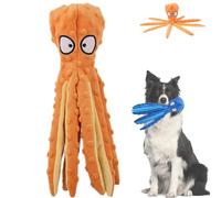 CWhiskerspot Octopus Dog Toy,Whiskerspot Octopus Toy,No Stuffing Squeaky Dog Interactive Play Toys with Crinkle Paper,Eco Friend Octopus Plush for Dogs,Teeth Cleaning & Durable for Puppies & Adul (C)