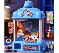 CWLAKON Máquina de Agarre para Niños, Dinosaurios Candy Grabber, Máquina de Garra con Sonido y 20 Mini Juguetes, Brazo de Agarre, Juego de Arcade Electrónico, Regalos para Niños 3 4 5 6 7 8 9 10 Años