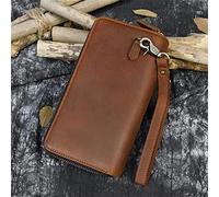 CWLPSL 1 Pieza Bolso de Mano Cartera Larga para Hombre Bolso de Mano con Doble Cremallera Bolso de Mano de Negocios para Hombre Bolso Casual (A, 19 * 10 * 4 cm)