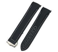 CWLPSL 21 mm 22 mm Extremo Curvo Tela Azul roja Correa de Reloj de Caucho de Nailon de Alta Densidad 19 mm 20 mm Apto para Correa de Reloj Omega Seamaster 300 Planet Ocean AT150