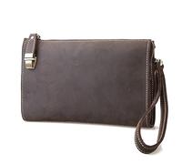 CWLPSL Bolso de Mano Grande de Cuero para Hombre, Cartera, Monedero, Pasaporte, Negocios, Funda para teléfono móvil