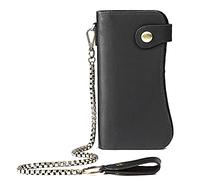 CWLPSL Bolso de Mano Informal de Cuero para Hombre, con Cadena de Hierro y Hebilla antirrobo, para teléfono, Monedero, Tarjeta de identificación (Color: Caqui, tamaño: 10 x 2 x 19 cm)