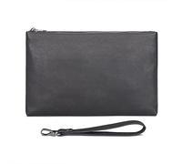 CWLPSL Bolso de Mano para Hombre, Bolso de Mano de Piel auténtica, Monedero con Cremallera, Cartera Larga, Bolso de Mano Grande para Negocios, Soporte para teléfono