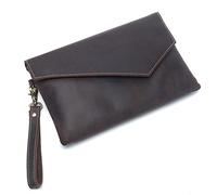 CWLPSL Bolso de Mano para Hombre, Cartera de Cuero con Cremallera, Billetera Larga, Bolso de Mano de Negocios, Soporte para teléfono, Organizador para Hombres
