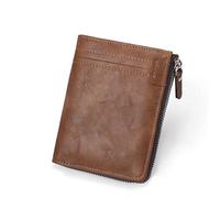 CWLPSL Cartera Corta con múltiples Ranuras para Tarjetas y Cremallera para Hombre de PU Informal de Moda (D,10x12cm)