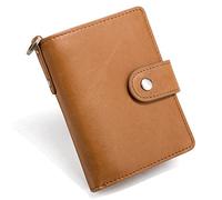 CWLPSL Cartera Corta de Piel auténtica con Bolsillo para Monedas con Cremallera, Estilo Vintage, de Gran Capacidad, para Hombre, Tarjetero (Color: Negro, tamaño: 12 x 3 x 9 cm)