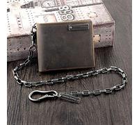 CWLPSL Cartera de Cuero para Hombre, Tarjetero para Ciclismo, Cartera con Llavero para Hombre