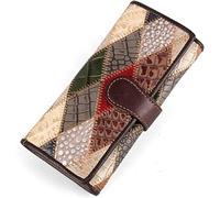 CWLPSL Cartera de Cuero para Mujer con Monedero, Cartera Retro, Cartera de Cuero de Color, Tarjetero (Color: A)