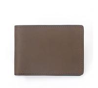 CWLPSL Cartera de Cuero Retro para Hombre, con Capa Superior de Piel de Vaca, Fina y Corta, de Cuero Genuino (diámetro de 8 x 10 cm)