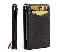 CWLPSL Cartera de Fibra de Carbono para Tarjetas de crédito, para Hombre y Mujer, con tecnología Negra, para Tarjetas de crédito (diámetro de 8 x 11 cm)