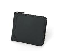 CWLPSL Cartera de Hombre de Piel con cerdas antirrobo y Cremallera Corta con Capa Superior de Piel de Vaca