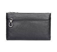 CWLPSL Cartera de Mano de Cuero para Hombre, Cartera de Mano, Cartera de Mano, Cartera de Negocios con Cremallera (Color: Negro, tamaño: 24 x 3 x 14,5 cm)