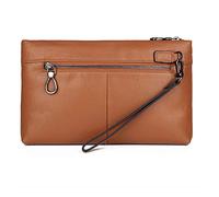 CWLPSL Cartera de Mano de Cuero para Hombre, Cartera de Mano, Cartera de Mano, Cartera de Negocios con Cremallera (Color: Negro, tamaño: 24 x 3 x 14,5 cm)
