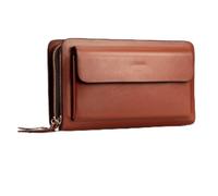 CWLPSL Cartera de Mano de Moda para Hombre, Cartera de Cuero, Tarjetero, Cartera de Negocios con 2 Cremalleras, Monedero Largo (Color: Negro, tamaño: 20,5 x 12 x 4,5 cm)