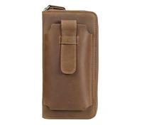 CWLPSL Cartera de Mano para Hombre, Cartera de Cuero de Gran Capacidad para Negocios, con Cremallera, Monedero Largo, Regalo Preferido para Hombres (Color: marrón, tamaño: 10 * 2,5 * 20 cm)