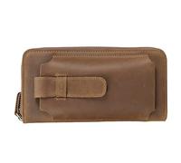 CWLPSL Cartera de Mano para Hombre, Cartera de Piel, Tarjetero, Cartera de Negocios con Cremallera (Color marrón)