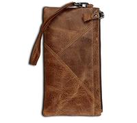 CWLPSL Cartera de Mano para Hombre, Cartera de Piel, Tarjetero, para Negocios, 1 Cremallera (Color: Negro, tamaño: 19,5 x 10,5 cm)