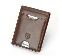 CWLPSL Cartera de Piel de Vaca con Clip para Billetes de dólar y Capa Superior para Hombre Cartera de Piel de Vaca para Tarjetas (diámetro de 8,5 x 11 cm)
