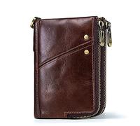 CWLPSL Cartera de Seguridad con Bloqueo RFID de Cuero Genuino (Color: Caqui, tamaño: 10 * 2 * 13 cm), 11