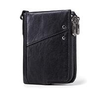 CWLPSL Cartera de Seguridad con Bloqueo RFID de Cuero Genuino (Color: Caqui, tamaño: 10 * 2 * 13 cm), 11