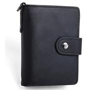 CWLPSL Cartera de Seguridad con Bloqueo RFID de Cuero para Hombre (Color: marrón, tamaño: 12 x 3 x 9 cm)