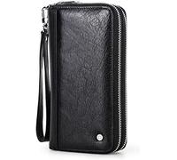 CWLPSL Cartera Larga Vintage para Hombre con Doble Cremallera y Correa para la muñeca (Color: A)