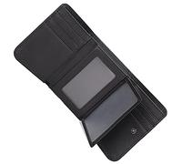 CWLPSL Cartera para Hombre: Billetera de Cuero Genuino con Bloqueo RFID para Hombre, Billetera Delgada de Cuero Genuino con Tres Pliegues y Ventana para identificación