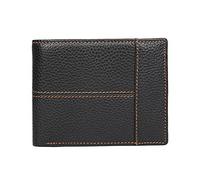 CWLPSL Cartera para Hombre: Billetera Elegante de Cuero Genuino con Bloqueo RFID y Ventana para identificación (Color: marrón, tamaño: 9,5 x 12 cm)