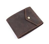 CWLPSL Cartera para Hombre: Cartera Corta de Cuero, Cartera Retro de Dos Pliegues, Cartera Vertical, Cartera para múltiples Tarjetas