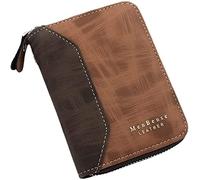CWLPSL Cartera para Hombre, Color Liso, Corta, Tipo sobre, Monedero, con Cremallera y Tarjetero (Color: C)