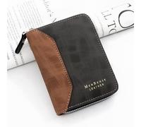 CWLPSL Cartera para Hombre, Color Liso, Corta, Tipo sobre, Monedero, con Cremallera y Tarjetero (Color: C)