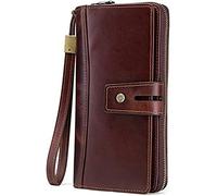 CWLPSL Cartera para Hombre con Correa para la muñeca, Bolso de Mano con Cremallera, Monedero, Tarjetero (Color: B)