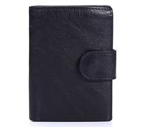 CWLPSL Cartera para Hombre, de Piel auténtica, con Tarjetero Retro, para múltiples Tarjetas, Organizador (Color: marrón, tamaño: 10 cm x 13,5 cm x 2 cm)
