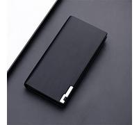 CWLPSL Cartera para Hombre, Delgada, Larga, para Negocios, Tipo sobre, Monedero, Tarjetero (Negro, 12 cm x 10 cm x 1 cm)