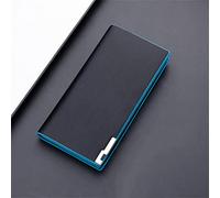 CWLPSL Cartera para Hombre, Delgada, Larga, para Negocios, Tipo sobre, Monedero, Tarjetero (Negro, 12 cm x 10 cm x 1 cm)
