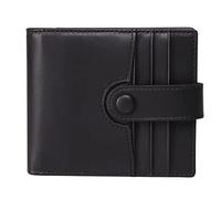 CWLPSL Carteras Delgadas RFID para Hombres, Billetera Plegable de Cuero Genuino con Bolsillo Frontal (Color: Negro, tamaño: 11 * 2 * 9,7 cm)