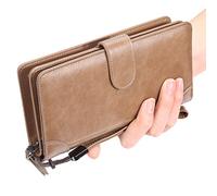 CWLPSL Carteras largas para Hombre, Bolsillo para Monedas de Negocios, posición para múltiples Tarjetas, Longitud Media, Hebilla de Embrague, Monedero con Cremallera (Color: A, Talla: Talla única)