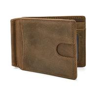 CWLPSL Carteras Minimalistas para Hombre, Billetera Delgada de Cuero auténtico con Bloqueo RFID y Bolsillo Frontal (Color: marrón, tamaño: 11,5 x 1 x 8 cm)