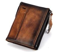 CWLPSL Carteras Minimalistas para Hombres y Mujeres Cartera Plegable con Bloqueo RFID - Carteras Retro con Cremallera