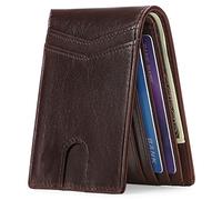CWLPSL Carteras para Hombre, Billetera Corta para Hombre, Simplicidad de Negocios, Cera de Aceite, Billetera de Piel de Vaca de Primera Capa, Tarjetero, Abrazadera para Tarjeta