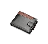 CWLPSL Carteras para Hombre, Carteras para Hombre, diseño de Varias Telas con Cuero, Monedero Corto para Hombre con Tarjetero y Monedas, Cartera Triple, Bolso de Mano Tipo Monedero para Hombre
